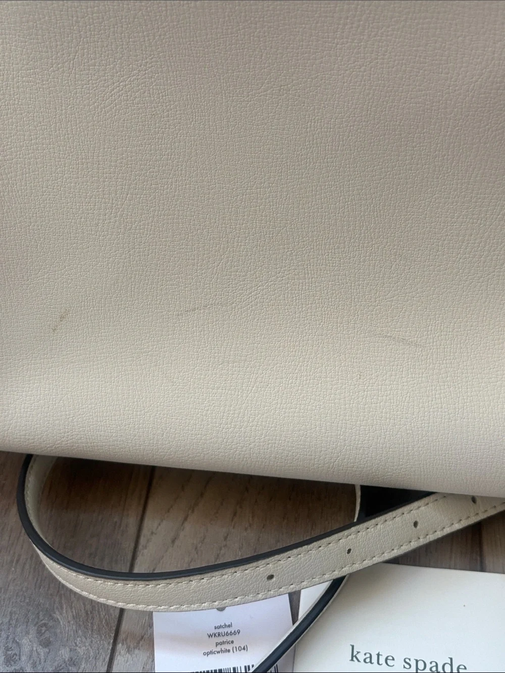 kate spade White Leather Shoulder Tote with Detachable Crossbody Strap